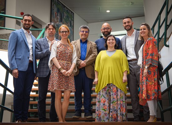 University of East Sarajevo team visiting Polytechnic of Porto's central services, accompanied by Rosália Fonte (one of our international officers), meeting with Professor Carlos Ramos (Pro-President of P.PORTO) and Bianca from ESMAD