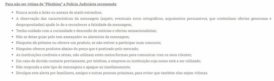 Recomendações PJ Phishing